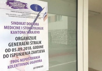 PRIMAJU SAMO HITNE SLUČAJEVE Ljekari u Kantonu Sarajevo stupili u štrajk