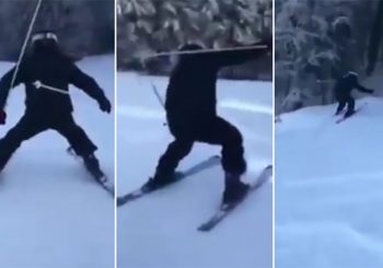 URNEBESNO: Suad uči da skija, a medvjed čeka u šumi VIDEO
